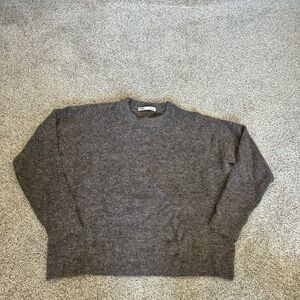 Zara Women’s Brown/Gray Crewneck Wool Sweater
